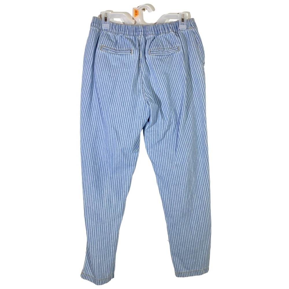 Life in Progress women’s size M blue white stripe elastic pockets ankle pant - Picture 3 of 6